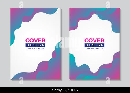 Modello di progettazione della copertura del liquido astratto. Gradiente multicolore vibrante Illustrazione Vettoriale