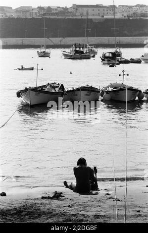 Panoramica generale dell'isola di Terceira, nell'arcipelago delle Azzorre, nell'Atlantico settentrionale, 21st luglio 1986. Foto Stock