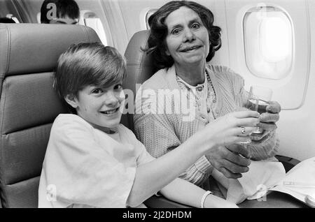 Passeggeri in viaggio sulla Concorde. 2nd aprile 1986. Foto Stock