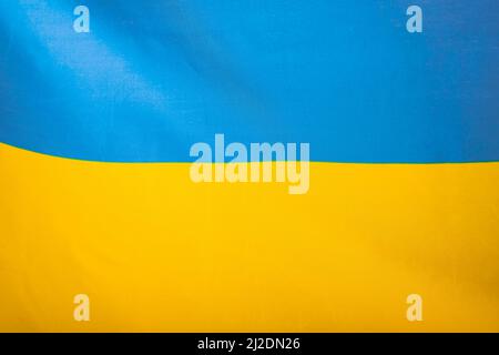 Bandiera dell'Ucraina. Colori blu e giallo. Primo piano, sfondo Foto Stock