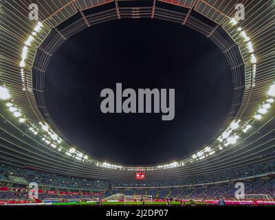 Chorzow, Polonia. 29th Mar 2022. Una visione generale dello Stadio Silesiano durante la celebrazione che li ha qualificati per la Coppa del mondo FIFA 2022 dopo la partita di round play-off della Coppa del mondo FIFA 2022 tra Polonia e Svezia allo Stadio Silesiano di Chorzow, Polonia. (Foto di Mikolaj Barbanell/SOPA Images/Sipa USA) Credit: Sipa USA/Alamy Live News Foto Stock