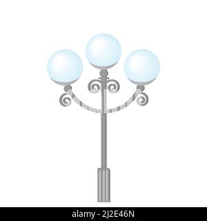 illuminazione stradale immagine vettoriale isolata su sfondo bianco Illustrazione Vettoriale