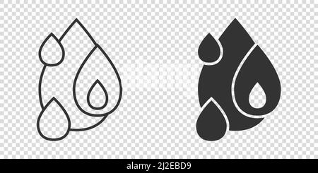 Icona goccia d'acqua in stile piatto. Illustrazione del vettore BLOB su sfondo bianco isolato. Il concetto di affari di segno di raindrop. Illustrazione Vettoriale