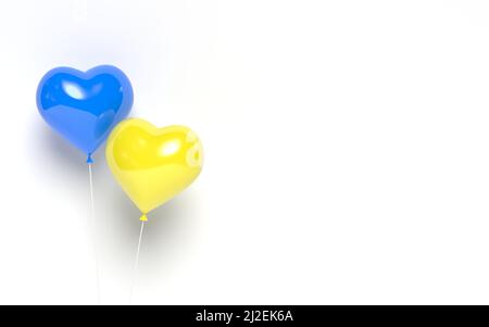 Ucraina 3D palloncini di cuore. Foto Stock