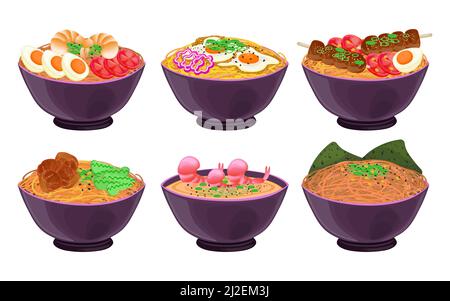 SVG, Vettoriale - Ramen Giapponese Su Una Ciotola, Zuppa Di Noodle  Nell'illustrazione Cinese Dell'alimento Della Ciotola. Image 170797225