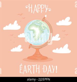 Happy Earth Day Illustrazione di una bandiera di un giorno di terra felice Illustrazione Vettoriale