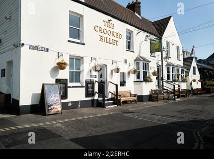 Il pub 'Crooked Billet' sulla riva di Leigh-on-Sea, Inghilterra. Foto Stock