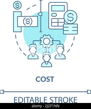 Icona del concetto di turchese costo Illustrazione Vettoriale