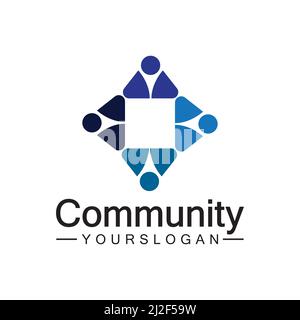 Modello di design del logo della community per i team o Groups.network e il design di icone social Illustrazione Vettoriale