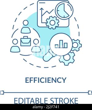 Icona concetto di efficienza turchese Illustrazione Vettoriale