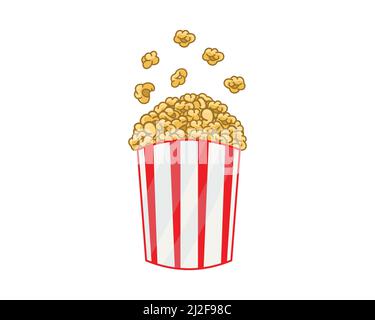 Popcorn dettagliato il vettore di illustrazione di alimento di spuntino Illustrazione Vettoriale