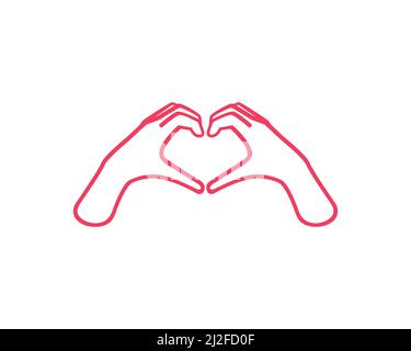 Gesto d'amore Vector simbolo mano Illustrazione Vettoriale
