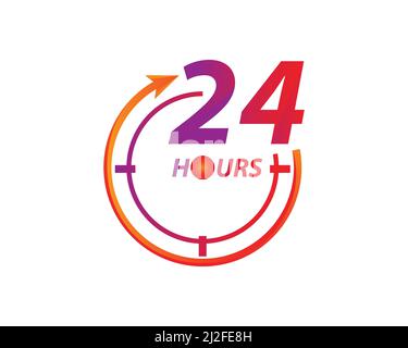 Aperto 24 ore su 24, segno simbolo Vector Illustrazione Vettoriale