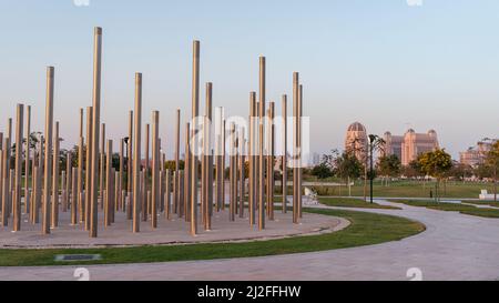 Doha,qatar-Marzo 03,2022 : 5/6 parco nella zona di westbay Foto Stock