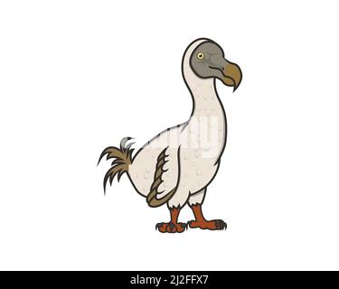 Dodo Bird dettagliato con vettore di illustrazione Gesture in piedi Illustrazione Vettoriale