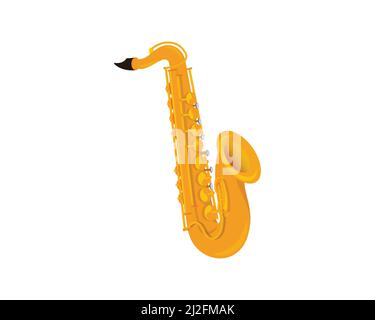 Vettore di illustrazione Saxophone dettagliato e realistico Illustrazione Vettoriale