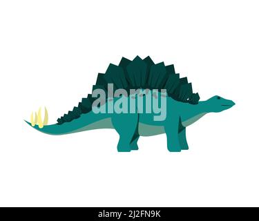 Stegosaurus dettagliato il vettore di illustrazione animale giurassico Illustrazione Vettoriale