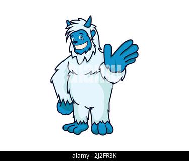 Dettagliato amichevole e attraente Yeti Mascot e personaggio Illustrazione Vector Illustrazione Vettoriale