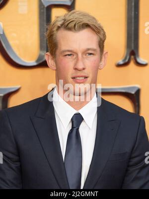 Callum Turner arriva alla "Fantastic Beasts: The Secret of Dumbledore" World Premiere al Royal Festival Hall il 29 marzo 2022 a Londra, Engla Foto Stock