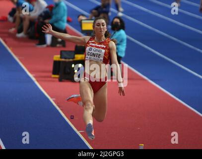 Claudia CONTE di Spagna Long Jump PClaudia CONTEWomen durante il Mondiale Atletica Indoor Championships 2022 il 18 marzo 2022 alla Stark Arena di Belgrado, Serbia - Foto Laurent Lairys Foto Stock