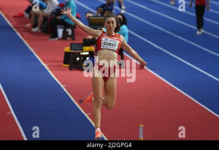 Claudia CONTE di Spagna Long Jump PClaudia CONTEWomen durante il Mondiale Atletica Indoor Championships 2022 il 18 marzo 2022 alla Stark Arena di Belgrado, Serbia - Foto Laurent Lairys Foto Stock