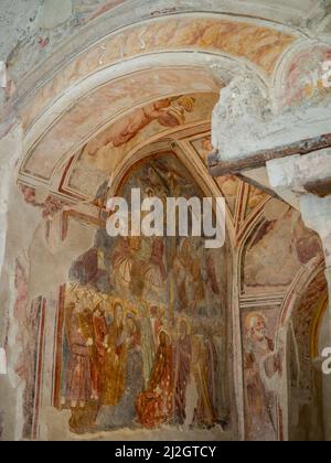 Affresco crocifisso di Cristo della Basilica del Crocifisso, Amalfi Foto Stock