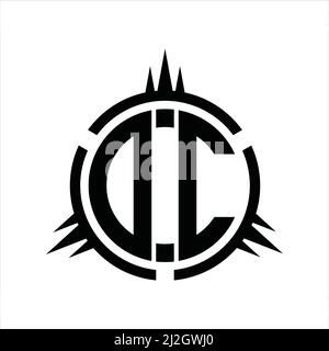 Logo DC monogramma isolato sul modello di design dell'elemento cerchio Illustrazione Vettoriale