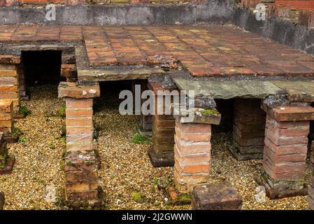 Rovine di bagni romani. Wigan, Inghilterra. Foto Stock