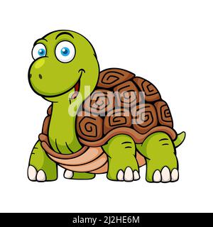 Carino personaggio Tartaruga Cartoon Illustrazione Vettoriale