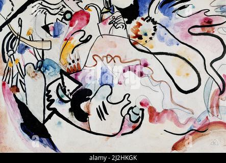Dipinto di Wassily Kandinsky, 1910s. Aquarell Nr. 8 Jungster Tag (1911). Acquerello. Foto Stock