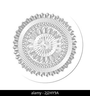 design di lusso con mandala ornamentale. Stencil con pizzo decorativo circolare, ornamenti floreali, motivo geometrico. Illustrazione Vettoriale