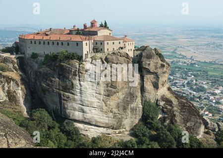 Monastero ortodosso Agios Stephanos, Meteora, Grecia Foto Stock