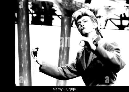 David Bowie ha suonato al Roker Park di Sunderland il 23rd giugno 1987 con il suo Glass Spider Tour Foto Stock