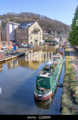 Il Rochdale Canal in Hebden Bridge Foto Stock