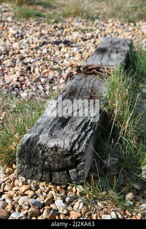 Traversata ferroviaria sulla spiaggia Foto Stock