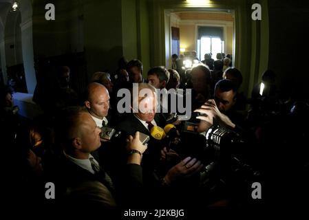 Il primo ministro Göran Persson, fotografato al Parlamento svedese, Stoccolma, Svezia. Foto Stock