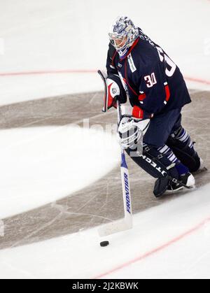 Fredrik Norrena, portiere della squadra di hockey di Linköping, Linköping HC, LHC, Linköping. Foto Stock