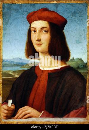 Arte antica dell'artista italiano Raffaello - Ritratto di Pietro Bembo. Arte ad alto rinascimento di Raffaello Sanzio da Urbino 1483 - 1520. Foto Stock