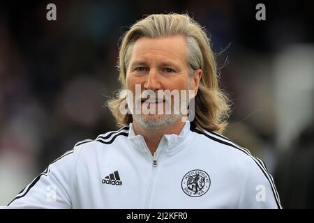 Macclesfield, Regno Unito. 02nd Apr 2022. Robbie Savage Direttore del Football al Macclesfield FC di Macclesfield, Regno Unito, il 4/2/2022. (Foto di Conor Molloy/News Images/Sipa USA) Credit: Sipa USA/Alamy Live News Foto Stock