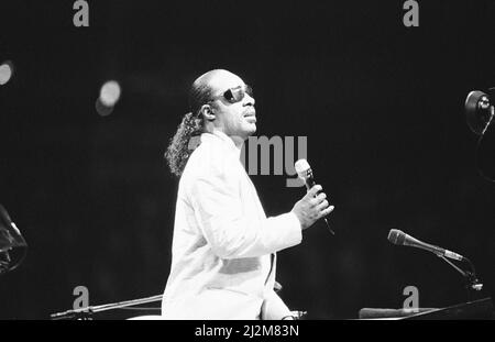 Stevie Wonder alla NEC Arena, Birmingham, Inghilterra, 25th maggio 1989. Foto Stock