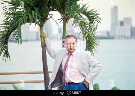 David Jason in location in America filma l'episodio "Mami Twice" di "Only Fools and Horses". 19th novembre 1991. Foto Stock