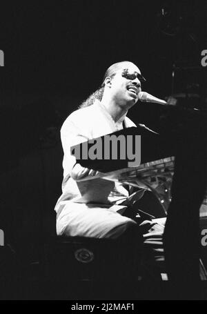 Stevie Wonder alla NEC Arena, Birmingham, Inghilterra, 25th maggio 1989. Foto Stock