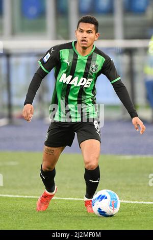 2nd Aprile 2022 : Stadio Olimpico, Roma, Italia; Serie A calcio, SS Lazio contro Sassuolo; Rogerio del Sassuolo americano Foto Stock