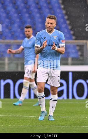 2nd aprile 2022 : Stadio Olimpico, Roma, Italia; Serie A calcio, SS Lazio contro Sassuolo; Foto Stock