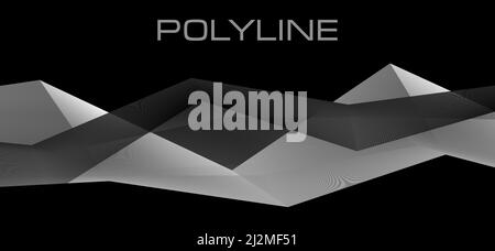 Sfondo geometrico astratto bianco e nero con polilinea grigia. Motivo grafico vettoriale Illustrazione Vettoriale