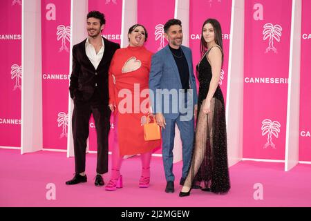 Levin Leib Lev, Maya Landsmann, Doron ben-David e Mishel Riaboy partecipano al tappeto rosa durante il Festival delle Canneseries 5th, il 02 aprile 2022 a Cannes, Francia. Foto di David Niviere/ABACAPRESS.COM Foto Stock