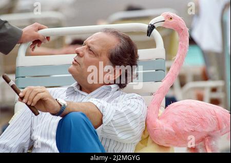 David Jason in location in America filma l'episodio "Mami Twice" di "Only Fools and Horses". 19th novembre 1991. Foto Stock