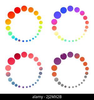 Set di cerchi colorati a punti Illustrazione Vettoriale