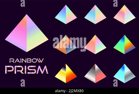 Illustrazione vettoriale del set Rainbow Prism Illustrazione Vettoriale