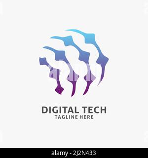 Ispirazione per il design del logo della tecnologia digitale Illustrazione Vettoriale